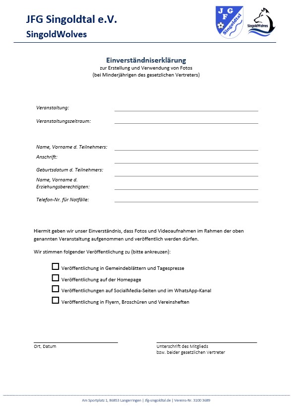 Foto-Einverständnis für Veranstaltungen